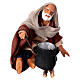 Sitting man with saucepan 10cm, Nativity figurine s1