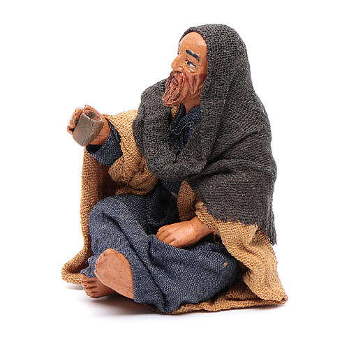 Sitting man with glass 10cm, Nativity figurine 2