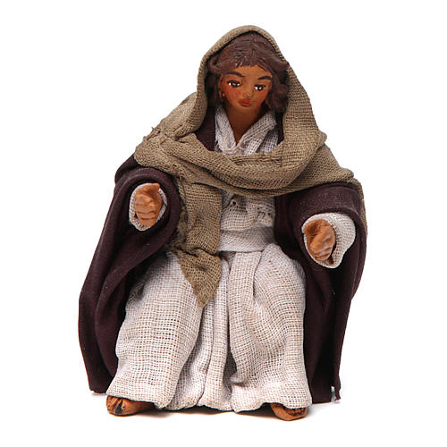 Sainte Vierge assise 10 cm crèche napolitaine 1