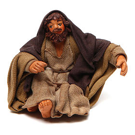 San Giuseppe seduto 10 cm presepe napoletano