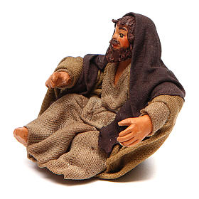 San Giuseppe seduto 10 cm presepe napoletano