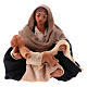 Virgem sentada com Menino Jesus no colo para presépio napolitano com figuras 10 cm altura média s1