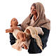 Virgem sentada com Menino Jesus no colo para presépio napolitano com figuras 10 cm altura média s2