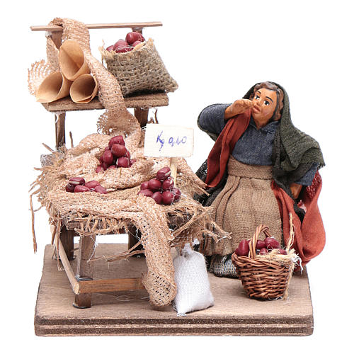Castagnara con banchetto 10 cm presepe napoletano 1