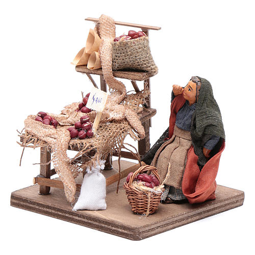 Woman selling chestnuts 10cm, Nativity figurine 2