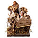 Man with handcart and hens 10cm, Nativity figurine s4