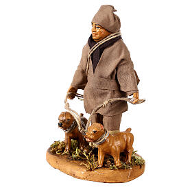 Chasseur avec chiens 10 cm crèche napolitaine