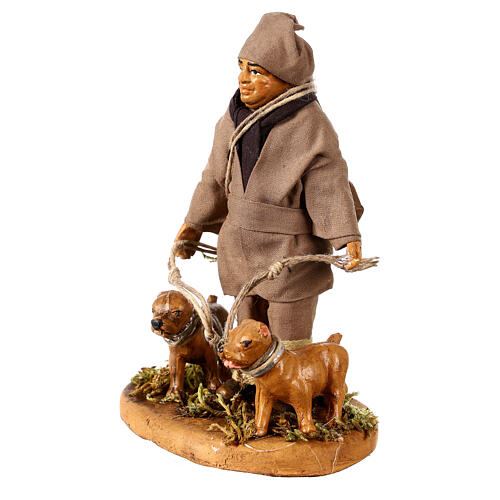 Huner with dogs 10cm, Neapolitan Nativity figurine 2