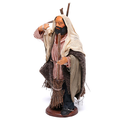 Uomo con scope 13 cm presepe napoletano 2
