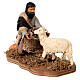 Berger à genoux nourrissant un mouton 12 cm crèche napolitaine s2