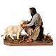 Pastor de joelhos que alimenta uma ovelha para presépio napolitano com figuras de 12 cm de altura média s4