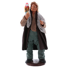 Homem com papagaio no ombro para presépio napolitano com figuras 12 cm altura média