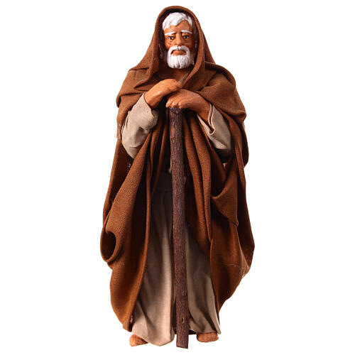 Uomo in piedi appoggiato al bastone 12 cm presepe Napoli 1