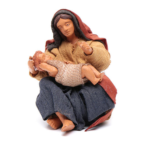 Mother with baby in her hands 12cm Neapolitan Nativity 1