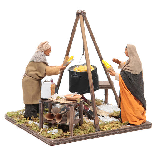 Women boiling corns 12 cm Neapolitan Nativity 3