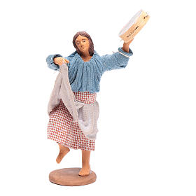 Contadina con tamburello 12 cm presepe napoletano