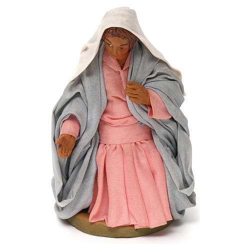 Virgem Maria em terracota para presépio napolitano com figuras 12 cm altura média 4