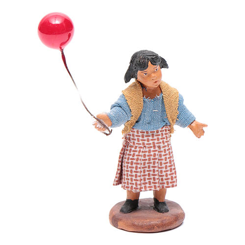 Mädchen mit Luftballon neapolitanische Krippe 12cm 1