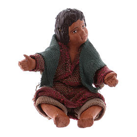 Fanciullo seduto per terra 12 cm presepe napoletano