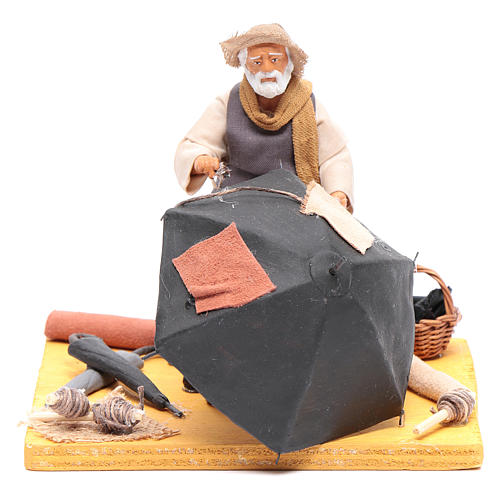 Homem guarda-chuva para presépio napolitano com figuras 12 cm altura média 1