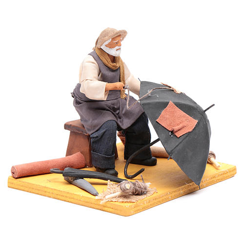 Homem guarda-chuva para presépio napolitano com figuras 12 cm altura média 4