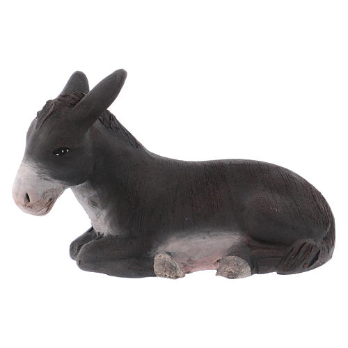 Neapolitan Nativity figurine, sitting donkey 14cm 1