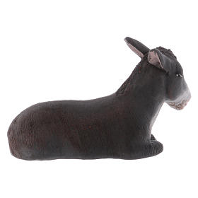 Burro terracota sentado 14 cm de altura media belén napolitano