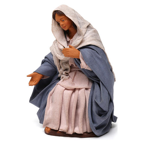 Virgem Maria sentada para presépio napolitano com figuras 14 cm altura média 3