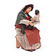 Matka siedząca bawiąca się z dzieckiem 14 cm szopka z Neapolu s1