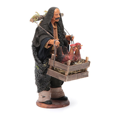 Man with hens in a box 14cm Neapolitan Nativity 4