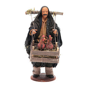 Uomo con cassetta galline 14 cm presepe napoletano