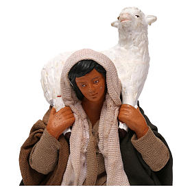Pastorinha com ovelha nos ombros para presépio napolitano com figuras 14 cm altura média