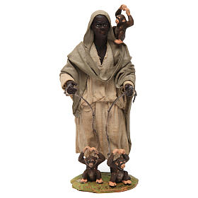 Mouro com macacos para presépio napolitano com figuras 24 cm altura média