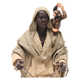 Man with monkeys Neapolitan nativity figurine 24 cm