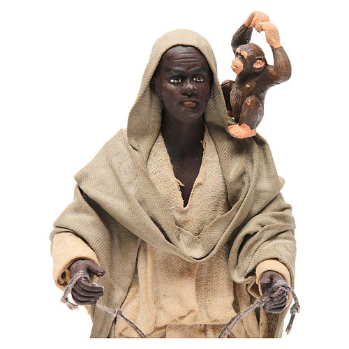 Man with monkeys Neapolitan nativity figurine 24 cm 2