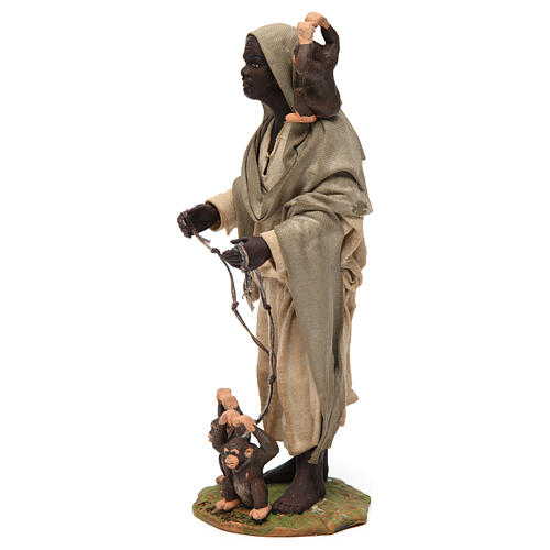 Man with monkeys Neapolitan nativity figurine 24 cm 3