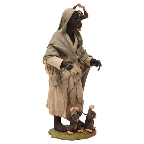 Man with monkeys Neapolitan nativity figurine 24 cm 4