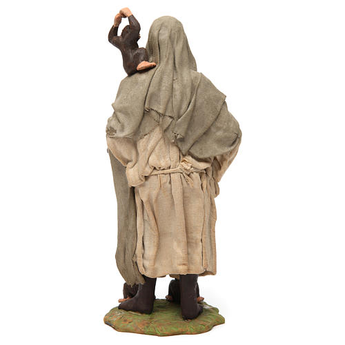 Man with monkeys Neapolitan nativity figurine 24 cm 5