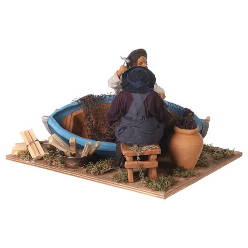 Neapolitan nativity scene fishermen scene 24 cm 4