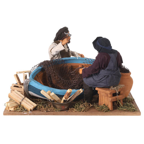 Scène pêcheurs crèche napolitaine 24 cm 3