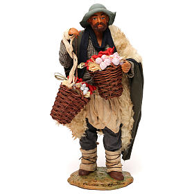 Man with tomato and garlink basket 24cm Neapolitan Nativity