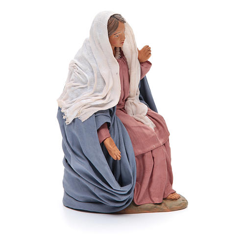 Sitting Mary 30cm Neapolitan Nativity figurine 4