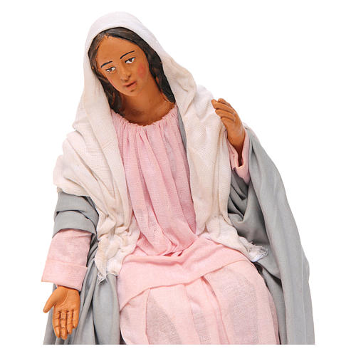 Virgem Maria para presépio napolitano com figuras 30 cm altura média 2