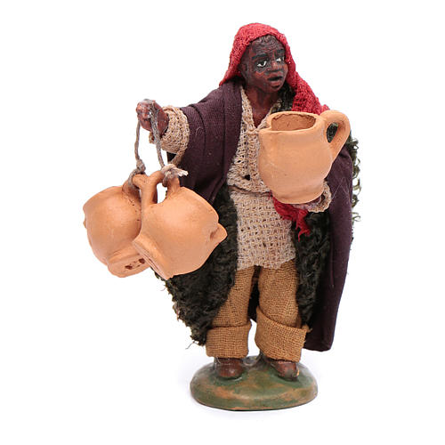 Moor with hanging jugs 10 cm for Neapolitan nativity scene 1