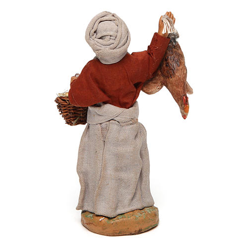 Woman with hanging hen and egg basket 12 cm   for Neapolitan nativity scene. 4