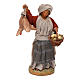 Mulher com galinha na mão e cesta de ovos para presépio napolitano com peças de 12 cm de altura média s1