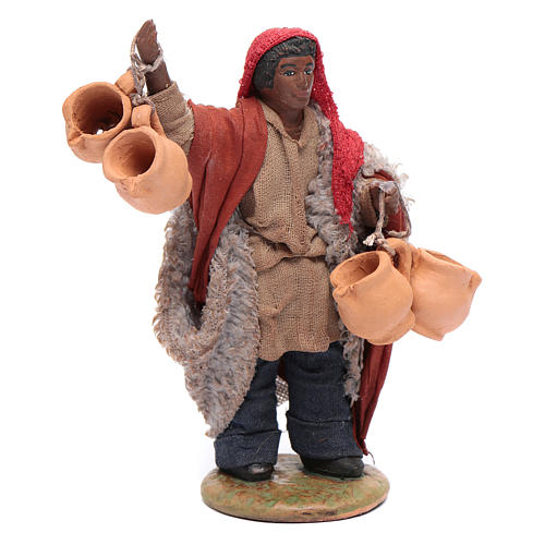 Uomo moro portatore di brocche appese 12 cm presepe Napoli 1