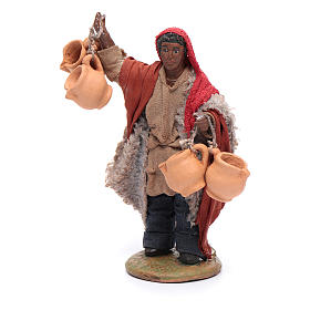 Moor man carrying hanging jugs 12 cm for Neapolitan nativity scene