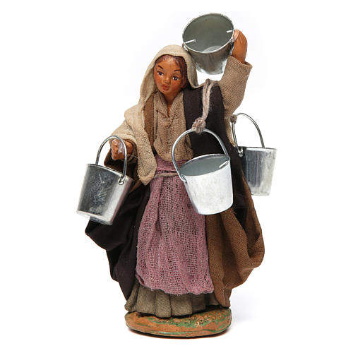 Woman carrying buckets 12 cm for Neapolitan nativity scene 1