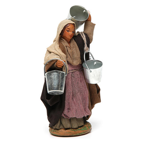 Woman carrying buckets 12 cm for Neapolitan nativity scene 3